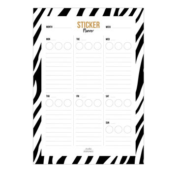 Studio Stationery Noteblock Sticker Planner Zebra