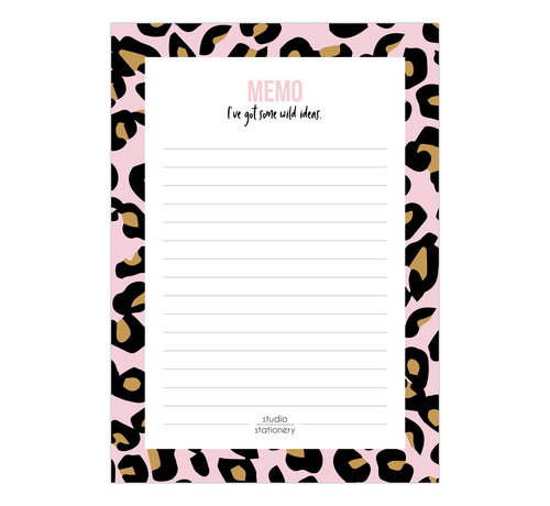 Studio Stationery Noteblock Pink Cheetah