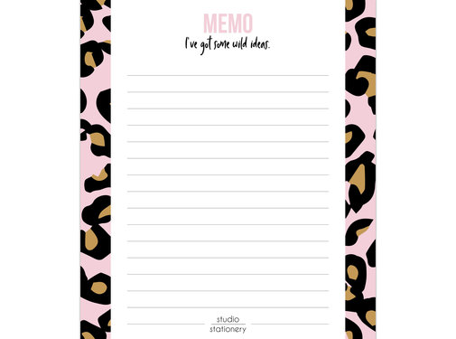 Studio Stationery Noteblock Pink Cheetah