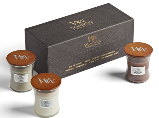 WoodWick Deluxe Gift Set - 3 Mini Candle Woody