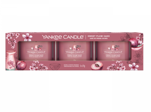 Yankee Candle Sweet Plum Sake - Filled Votive 3-Pack