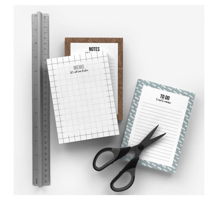 Noteblock Memo Grid B/W