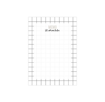 Studio Stationery Noteblock Memo Grid B/W