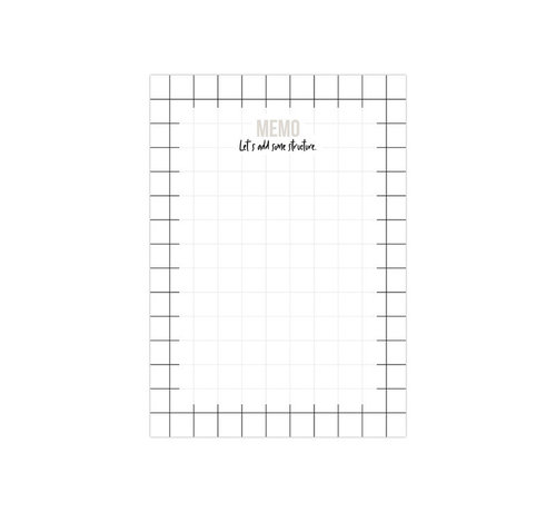 Studio Stationery Noteblock Memo Grid B/W