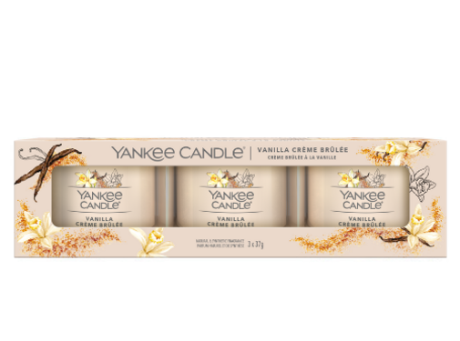 Yankee Candle Vanilla Creme Brulee - Filled Votive 3-Pack