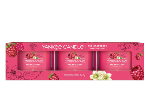 Yankee Candle Red Raspberry- Filled Votive 3-Pack