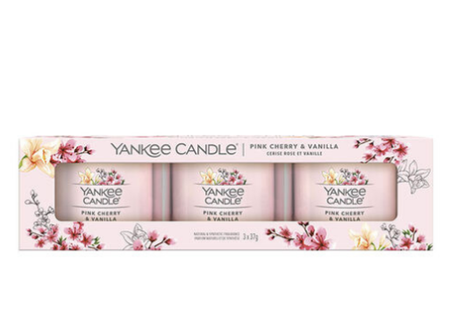 Yankee Candle Pink Cherry & Vanilla - Filled Votive 3-Pack