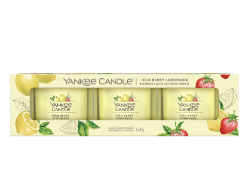 Yankee Candle Iced Berry Lemonade - Filled Votive 3-Pack
