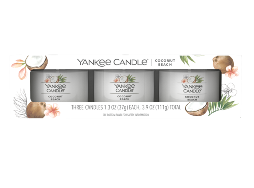 Yankee Candle Coconut Beach - Filled Votive 3-Pack