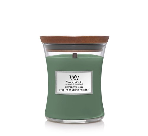 WoodWick Mint Leaves & Oak - Medium Candle