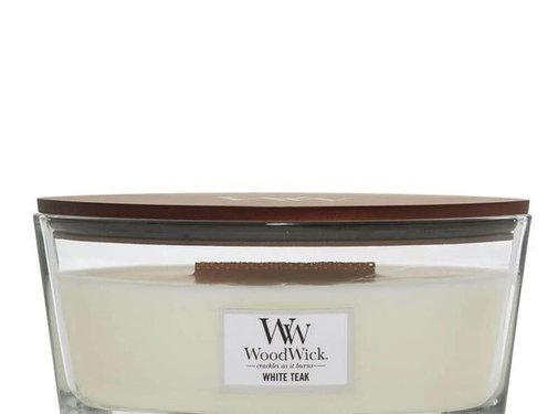 WoodWick White Teak - Ellipse Candle