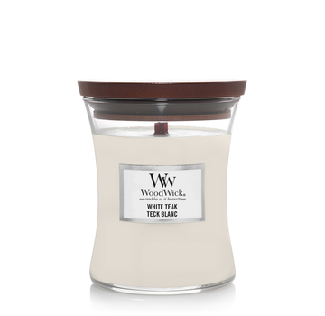 WoodWick White Teak - Medium Candle