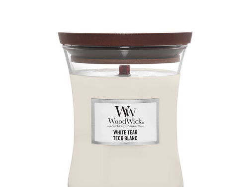 WoodWick White Teak - Medium Candle