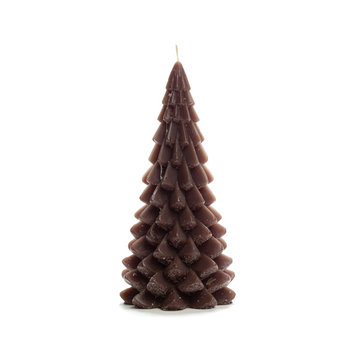 Rustik Lys Kerstboom Kaars 10x20 CM - Coffee