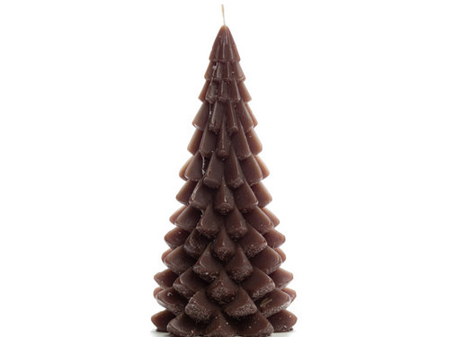 Rustik Lys Kerstboom Kaars 10x20 CM - Coffee