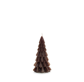 Rustik Lys Kerstboom Kaars 6,3x12 CM - Coffee