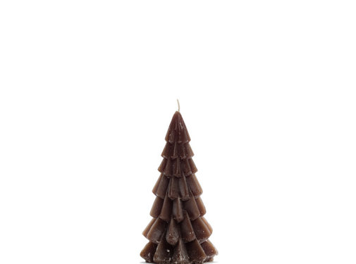 Rustik Lys Kerstboom Kaars 6,3x12 CM - Coffee