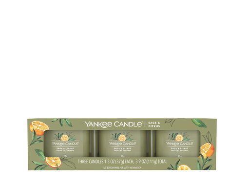 Yankee Candle Sage & Citrus - Filled Votive 3-Pack