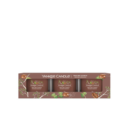 Yankee Candle Praline & Birch - Filled Votive 3-Pack