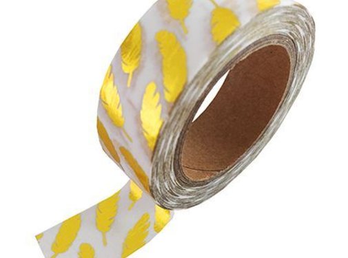 Studio Stationery Masking Tape - Gold Feathers
