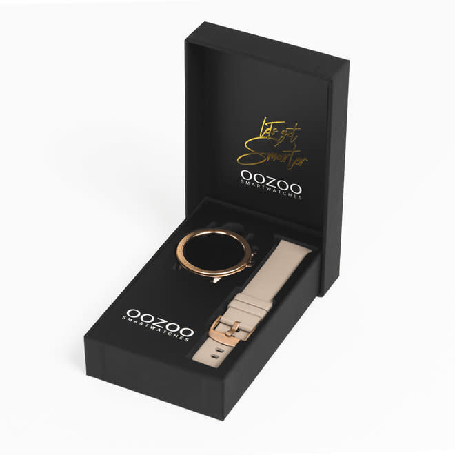 oozoo smartwatch unisex rubber horlogeband zwart/zilver