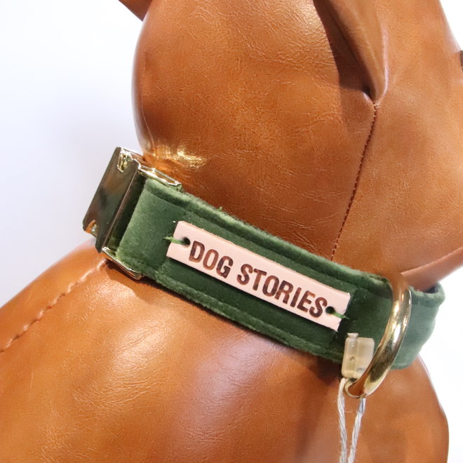 handmade halsband forest green velvy  MEDIUM