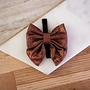 Glitter bow tie brown 9,5cm 8,5cm