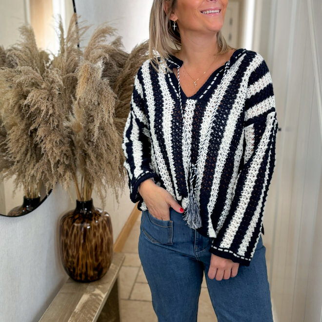 crochet stripe blouse