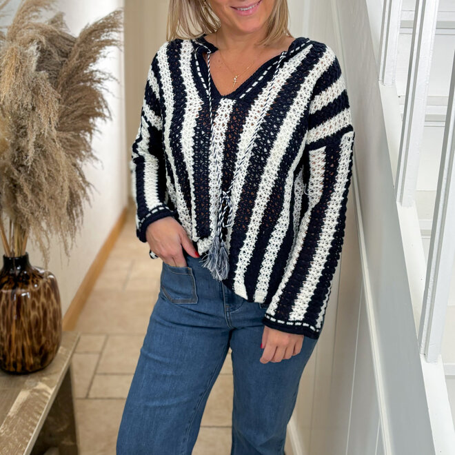 crochet stripe blouse