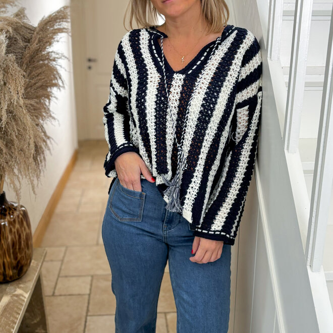 crochet stripe blouse