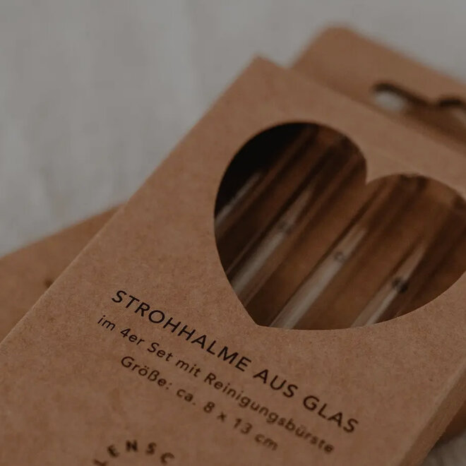 Glazen rietjes set van 4