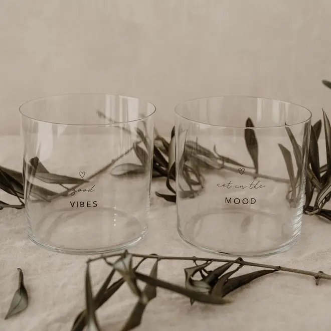 Set of 2 drinking glasses mood