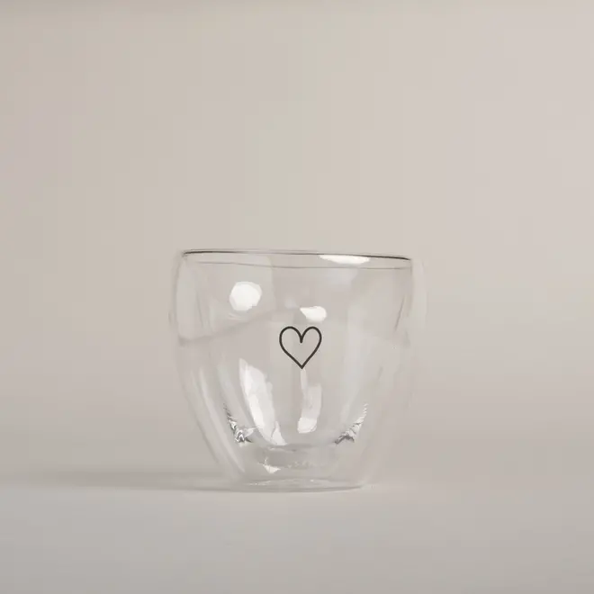 Dubbelwandig hart glas 250ml