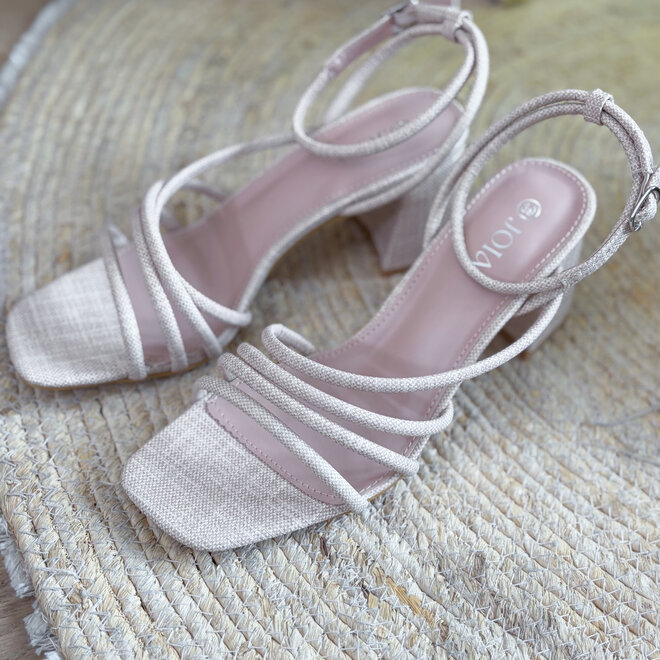 Beige bliss sandaal met hak