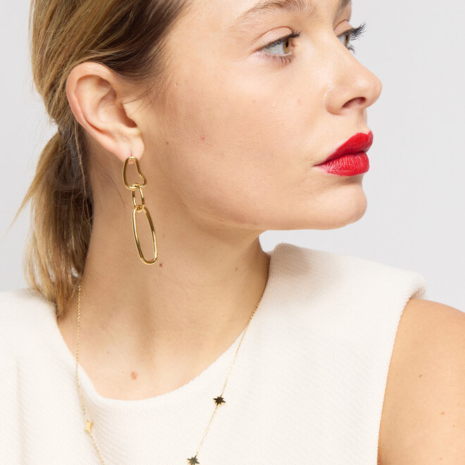 Golden connect earrings