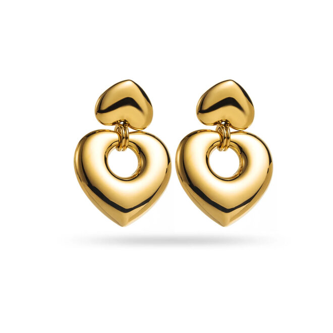 Bright heart earrings gold