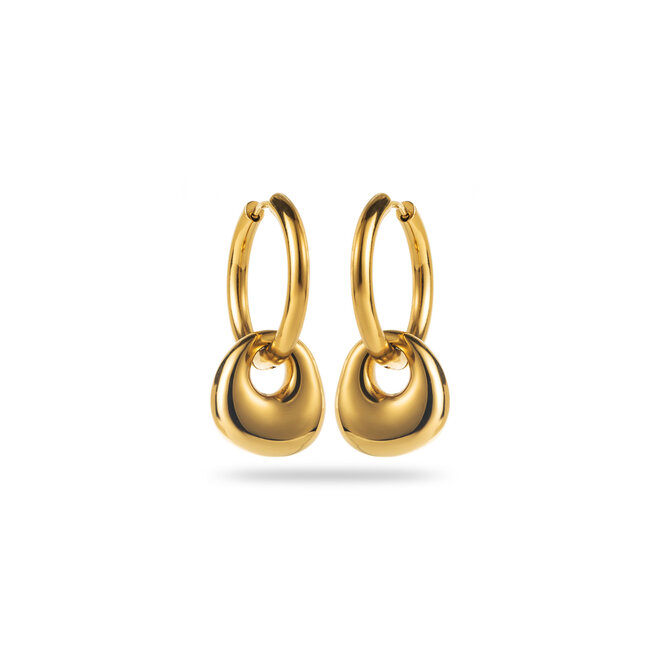 Hang in there earrings gold