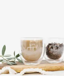 Love yourself thermoglas set van 2 - 250ml