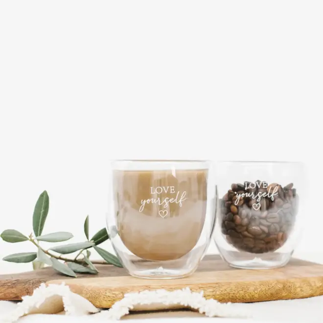 Love yourself thermoglass set of 2 - 250ml