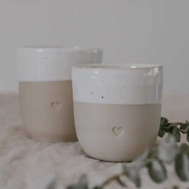 Cappuccino heart mug 8x8cm