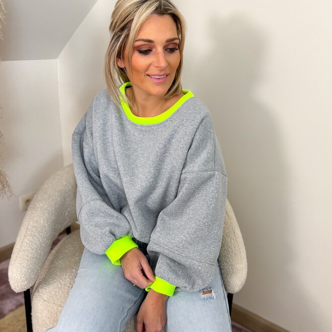 Just in case sweater grey/yellow