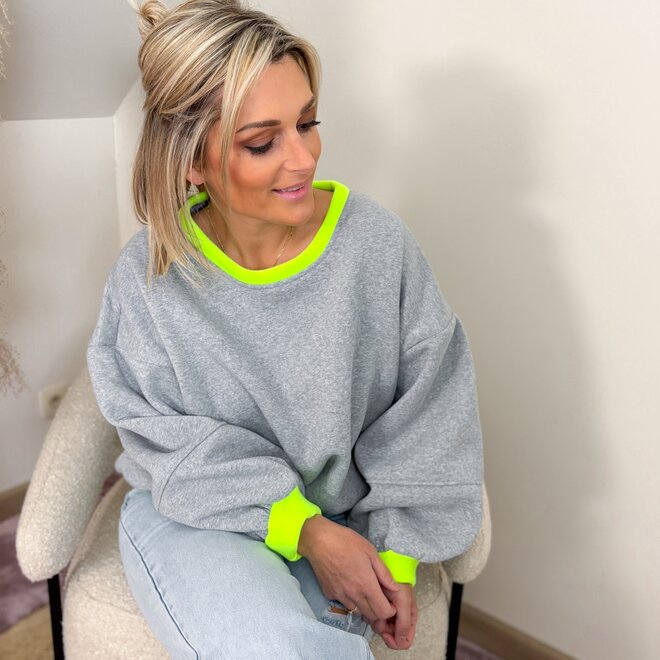 Just in case sweater grey/yellow