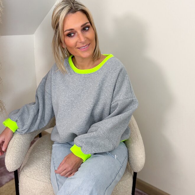 Just in case sweater grey/yellow