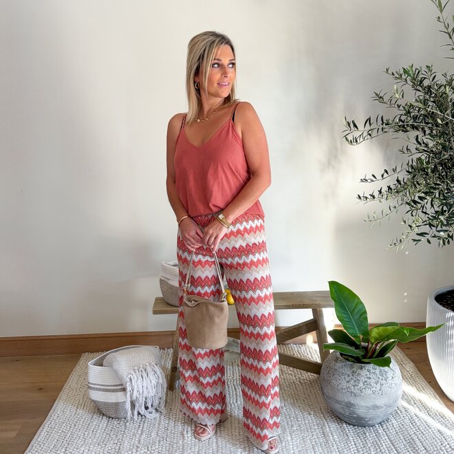 Sunset Stripes Pants Orange