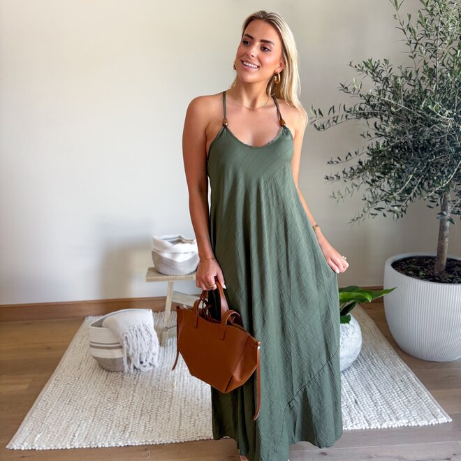 Santorini Summer Dress Khaki