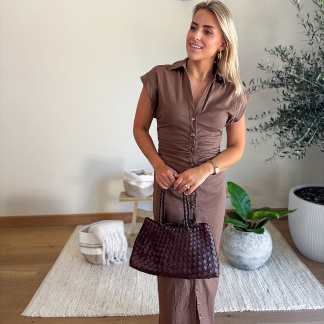 Ruffle romance dress Cacao