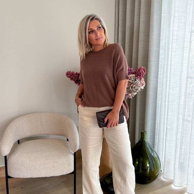 Walnut Leather Clutch