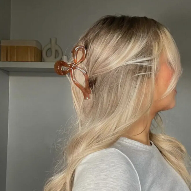 Cute bow clip brown