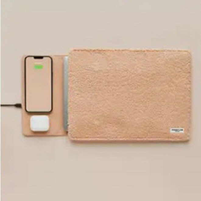 Laptop hoes draadloos opladen teddy caramel
