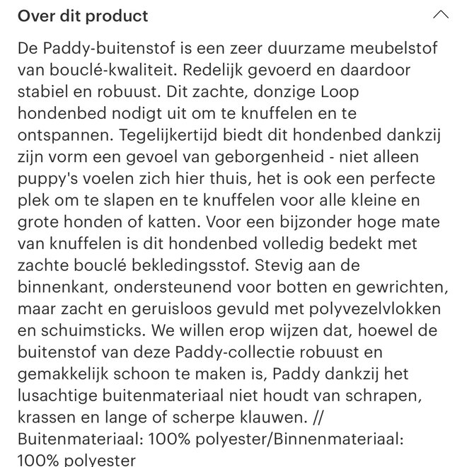 Donut knuffelnest loop pooch 63x20cm  mousse